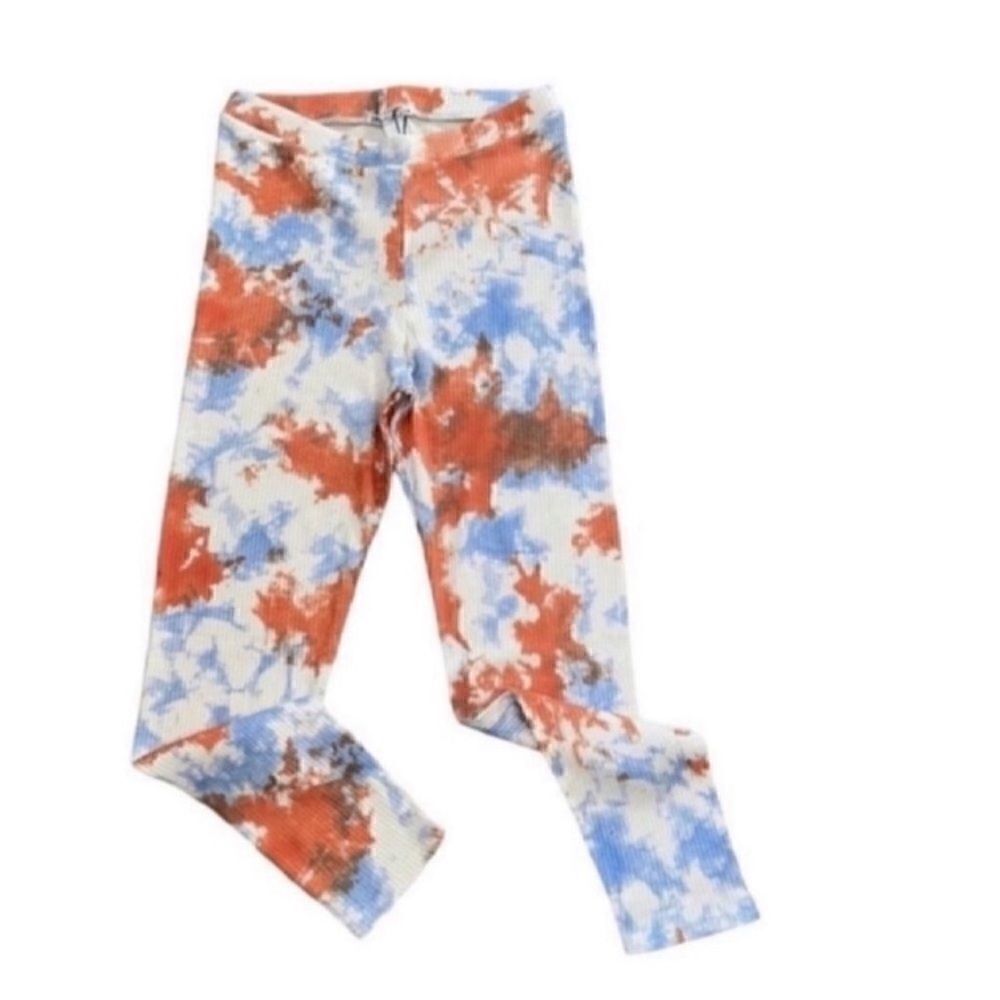 Zara Tye Dye Orange & Blue Ribbed
Leggings(Size Medium)